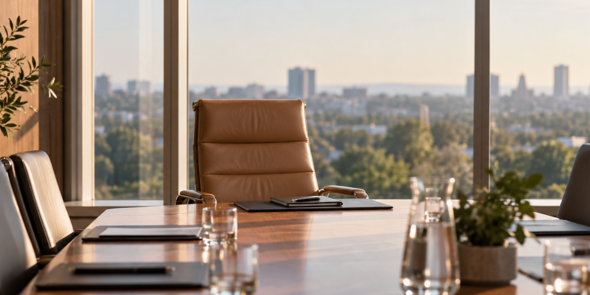 Empty aged care board chair